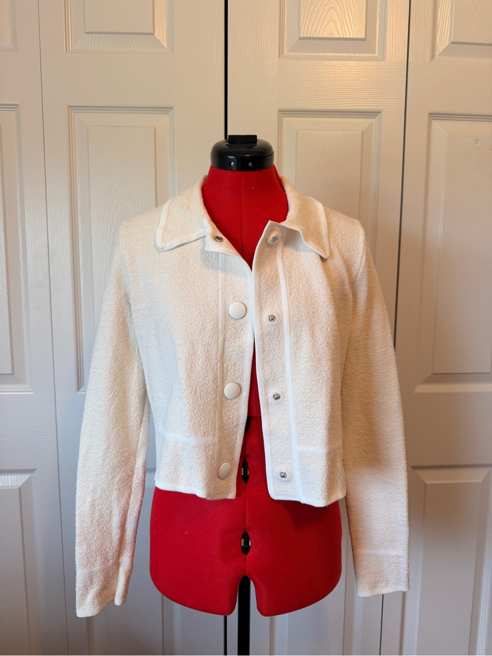 Cream Women's Bouclé Button-Front Jacket